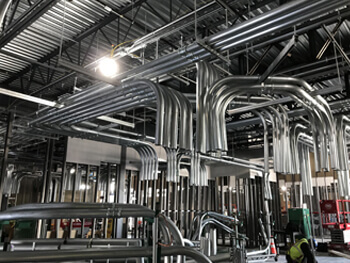 View of a client's custom piping fabrication project